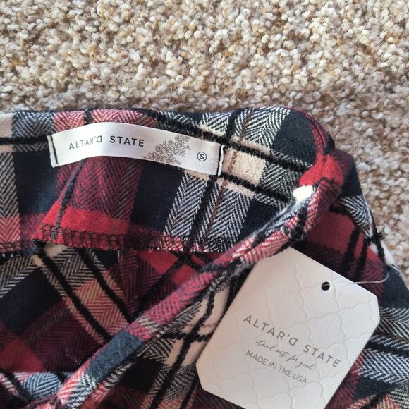 Altar'd State Red plaid Gwen mini skirt-Small New with Tags - Picture 2 of 5